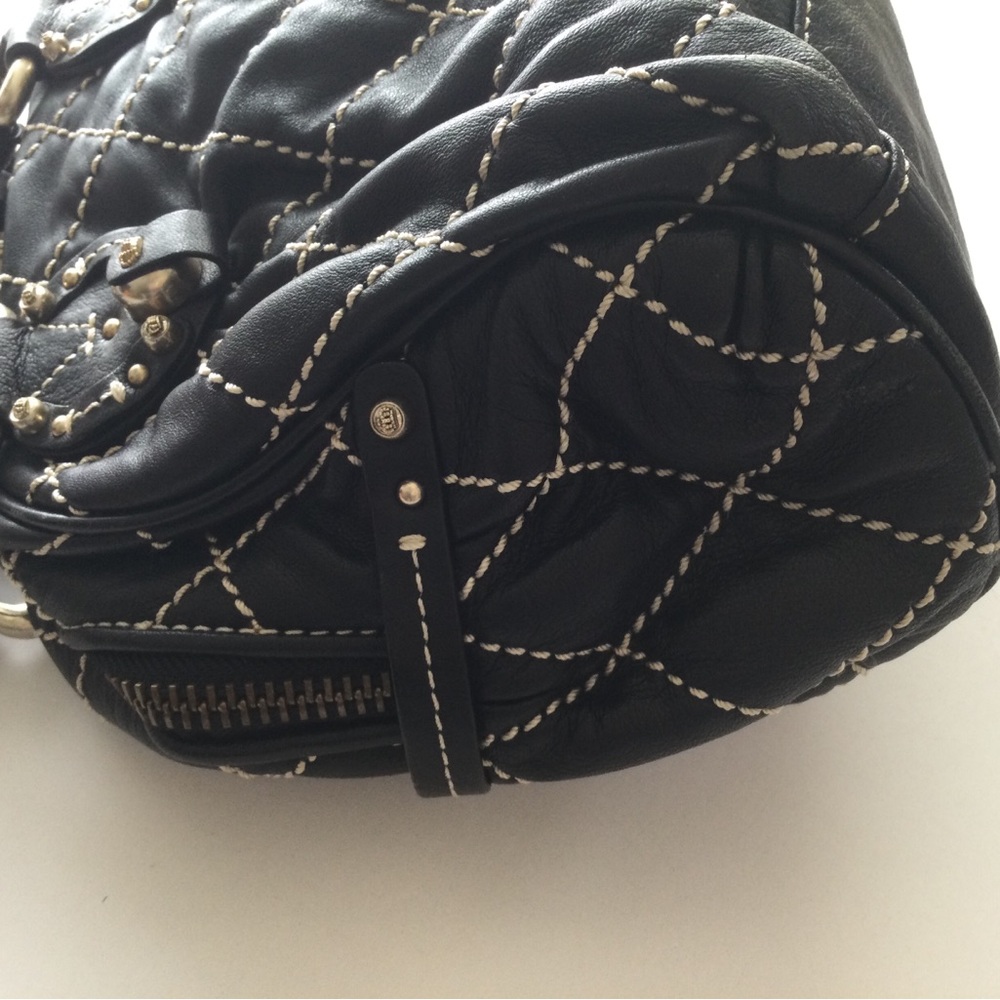 Juicy Couture Black Quilted Satchel with Contrast Stitching - Picture 5 of 11